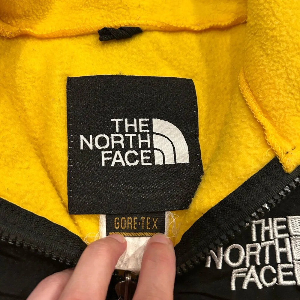 VTG 90s The North Face Denali Fleece Jacket Yellow Black Size Small Gore-Tex